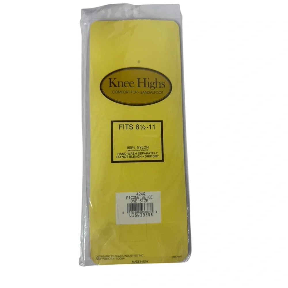 Evan Picone Knee‎ Highs 3 Packages Beige Comfort Top Sandalfoot 8.5-11